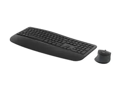 Logitech Signature Comfort Plus Combo MK880 for Business Tastatur- og mussett - full size - med LED-batterinivåindikator - trådløs - USB-C, Bluetooth LE - QWERTY - dansk/norsk/svensk/finsk - grafitt
