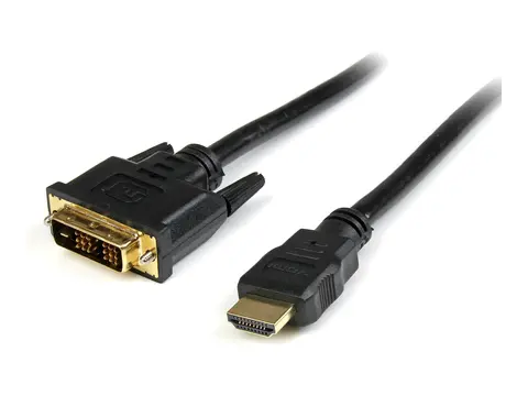 StarTech.com 6ft (1.8m) HDMI to DVI Cable, DVI-D to HDMI Display Cable (1920x1200p), Black, 19 Pin HDMI Male to DVI-D Male Cable Adapter, Digital Monitor Cable, M/M, Single Link DVI to HDMI Cord (HDMIDVIMM6) - adapterkabel
