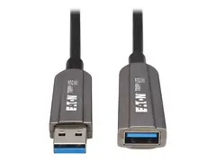 Eaton Tripp Lite Series USB-A 3.2 Gen 1 CL3-Rated Fiber Active Optical Cable (AOC) Extension/Repeater, A/A M/F, Black, 10 m - USB type C-forlengelseskabel - 10 m