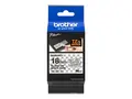 Brother TZe-SE4 - Selv-adhesiv svart på hvitt - Rull (1,8 cm x 8 m) 1 kassett(er) laminert teip - for Brother PT-P750, P950; P-Touch PT-3600, D450, D800, E550, P750; P-Touch Cube Plus PT-P710