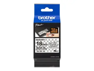 Brother TZe-SE4 - Selv-adhesiv - svart på hvitt Rull (1,8 cm x 8 m) 1 kassett(er) laminert teip - for Brother PT-P750, P950; P-Touch PT-3600, D450, D800, E550, P750; P-Touch Cube Plus PT-P710