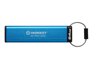 Kingston IronKey Keypad 200C - USB-flashstasjon kryptert - FIPS 140-3 Level 3 - 64 GB - USB-C 3.2 Gen 1