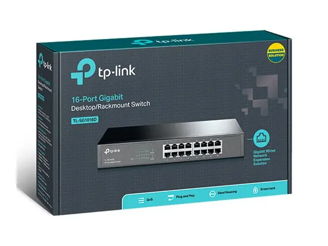 TP-Link TL-SG1016D 16-Port Gigabit Switch - Switch - ikke-styrt - ...