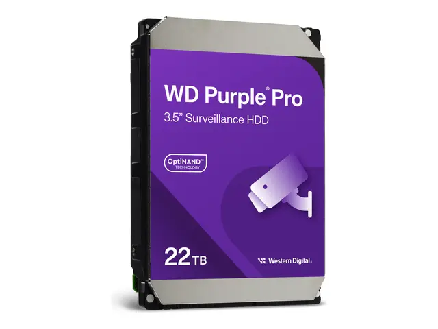 WD Purple Pro WD221PURP - Harddisk 22 TB overvåking, smartvideo in...