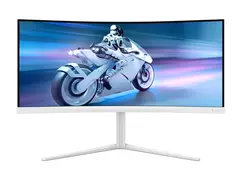 Philips Evnia 5000 34M2C5501A - LED-skjerm gaming - kurvet - 34" - 3440 x 1400 WQHD @ 180 Hz - Fast VA - 300 cd/m² - 4000:1 - DisplayHDR 400 - 0.5 ms - 2xHDMI, DisplayPort - høyttalere - hvit