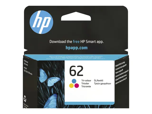 HP 62 - 4.5 ml farge (cyan, magenta, gul) original blekkpatron for...
