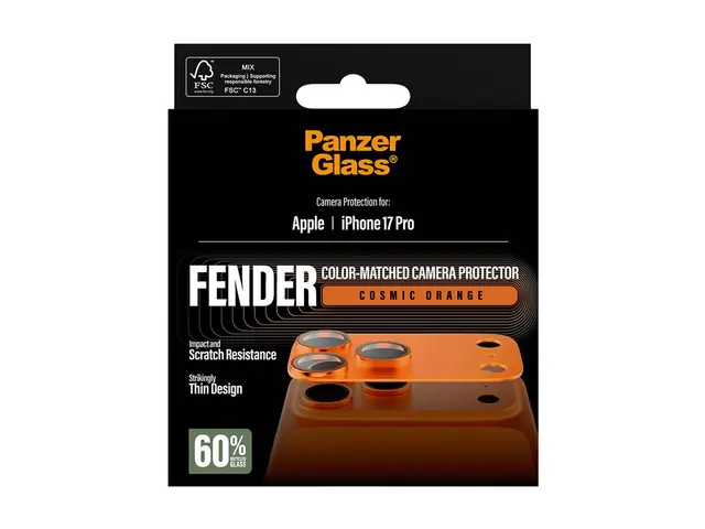 PanzerGlass FENDER - Linsebeskytter for mobiltelefon oransje Apple...