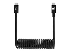 Deqster - USB-kabel - USB-C (hann) til USB-C (hann) 80 cm - rullet sammen - svart