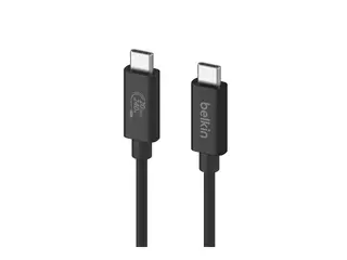 Belkin - USB-kabel - USB-C (hann) til USB-C (hann) USB 2.0 / USB 3.0 / USB 3.2 / USB 4.0 /Thunderbolt 3 / Thunderbolt 4 - 2 m - 4K60Hz UHD-støtte, USB Power Delivery (240 W) - svart