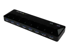 StarTech.com 10 Port USB 3.0 Hub with Charge &amp; Sync Ports 8 x USB-A, 2 x USB-A Fast Charge Ports - Multi Port Powered USB Hub (ST103008U2C) - USB-periferdelesvitsj - 10 porter