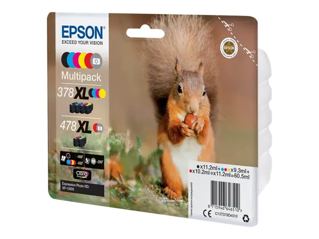 Epson 478XL Multipack - 6-pack - 60.5 ml - høykapasitets - grå, sv...