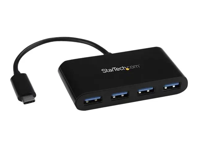 StarTech.com 4-Port USB-C Hub - Portable USB-C to 4x USB-A Hub - B...