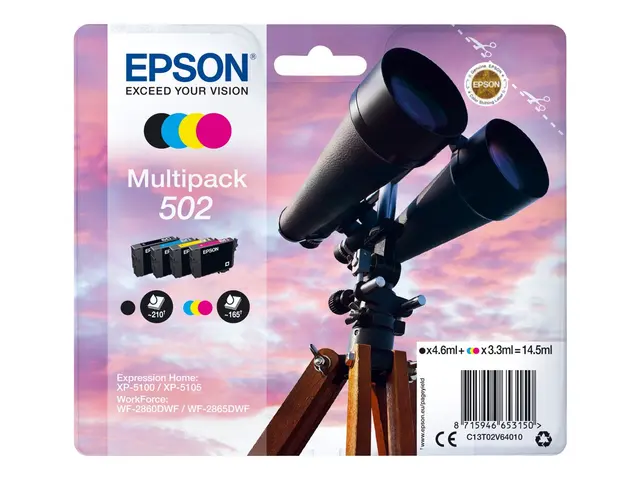 Epson 502 Multipack - 4-pack - 14.5 ml - svart, gul, cyan, magenta...
