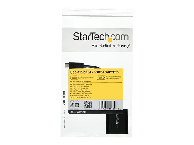 StarTech.com USB-C to VGA Adapter - Black 1080p Video Converter Fo...