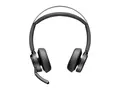 HP Poly Voyager Focus 2 - Hodesett - on-ear Bluetooth - trådløs - aktiv støydemping - USB-C via Bluetooth-adapter - svart - Zoom Certified