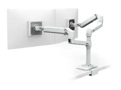 Ergotron LX - Monteringssett - justerbar arm for 2 LCD-skjermer - aluminium, stål - hvit - skjermstørrelse: inntil 24" - skrivebordsmonterbar
