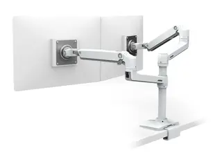 Ergotron LX - Monteringssett - justerbar arm for 2 LCD-skjermer - aluminium, st&#229;l - hvit - skjermst&#248;rrelse: inntil 24&quot; - skrivebordsmonterbar
