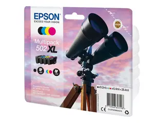 Epson 502XL Multipack - 4-pack - 28.4 ml høykapasitets - svart, gul, cyan, magenta - original - blære med RF/lyd-alarm - blekkpatron - for Expression Home XP-5100, XP-5150; WorkForce WF-2860, WF-2865DWF, WF-2880DWF, WF-2885DWF