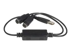 StarTech USB to PS/2 Adapter for Keyboard and Mouse Keyboard / mouse adapter - USB - USBPS2PC - Tastatur- / musadapter - USB - for P/N: PS2UTPEXT, SV221MICRO, SV211KA