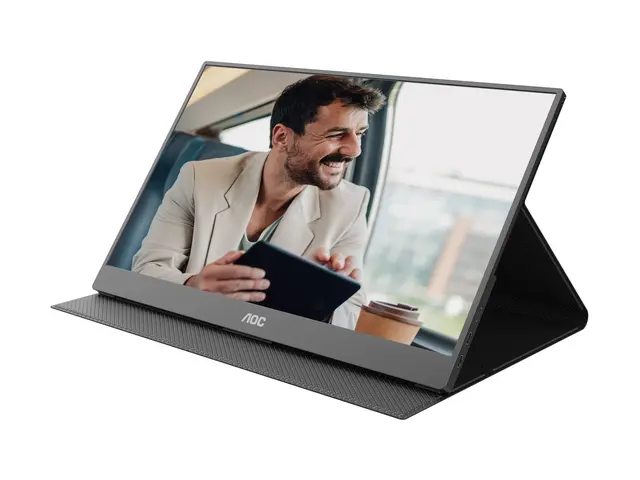 AOC Style-line 16T20E2 - T20 Series - LED-skjerm 16" (15.6" synlig) - portabel - 1920 x 1080 Full HD @ 60 Hz - IPS - 250 cd/m² - 1000:1 - 4 ms - Mini HDMI, 2xUSB-C - høyttalere - svart 