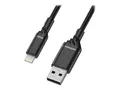OtterBox Standard - Lightning-kabel Lightning hann til USB hann - 1 m - svart