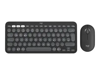 Logitech Pebble 2 Combo - Tastatur- og mussett trådløs - Bluetooth LE - QWERTY - Storbritannia - tonal grafitt