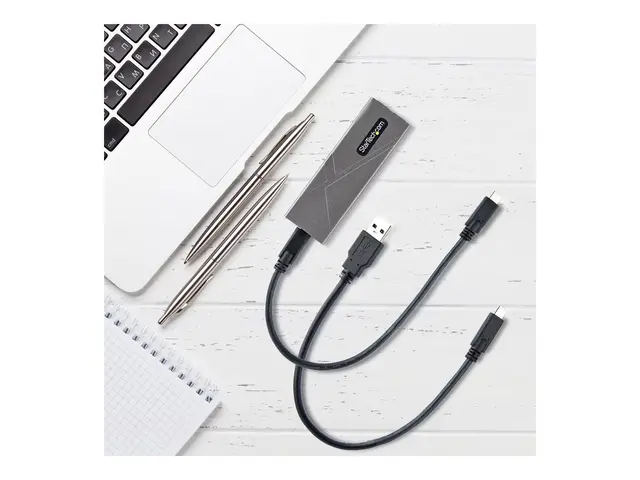 StarTech.com USB-C 10Gbps to M.2 NVMe or SATA SSD Enclosure, Tool-...