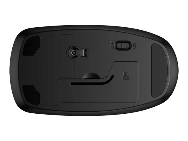 HP 235 Slim - Mus optisk 3 knapper trådløs 2.4 GHz USB mottaker svart