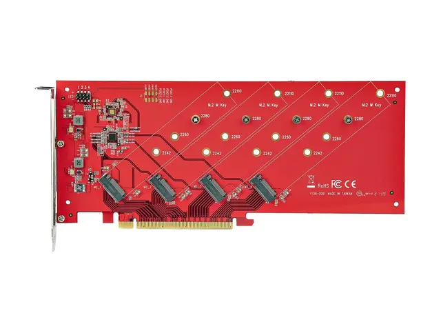 Startech Quad M.2 PCIe Adapter Card, x16 NVMe or AHCI SSD to PCI E...