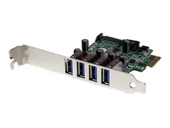 StarTech.com 4-Port PCI Express SuperSpeed USB 3.0 Controller Card with UASP USB 3.0 Expansion Card with SATA Power (PEXUSB3S4V) - USB-adapter - PCIe - USB 3.0 x 4