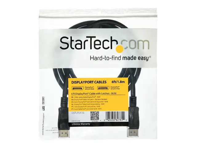 StarTech.com 5m Long DisplayPort 1.2 Cable with Latches DisplayPor...