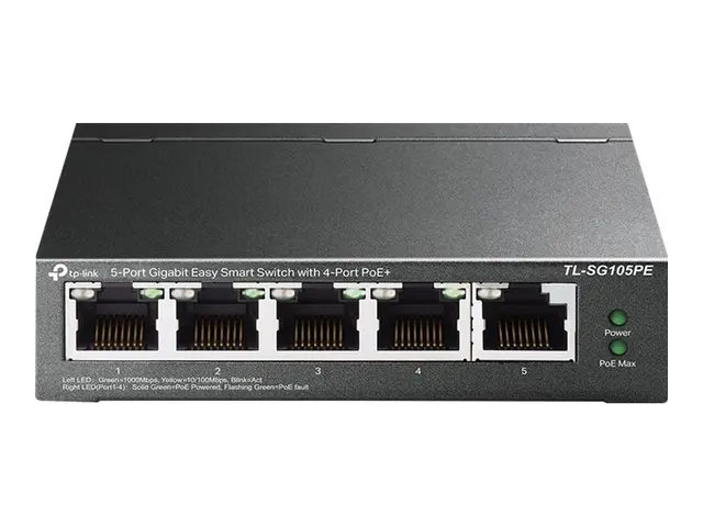 TP-Link TL-SG105PE - Switch - Styrt - 5 x 10/100/1000 (4 PoE+) - s...