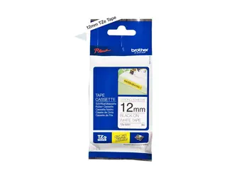 Brother TZe-S231 - Ekstra sterk adhesiv - svart på hvitt Rull (1,2 cm x 8 m) 1 kassett(er) laminert teip - for Brother PT-P750; P-Touch Cube PT-P910; P-Touch Cube Plus PT-P710; P-Touch Cube Pro PT-P910