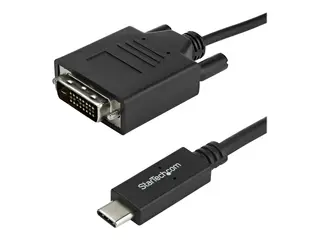 StarTech.com 3.3 ft / 1 m USB-C to DVI Cable USB Type-C Video Adapter Cable - 1920 x 1200 - Black (CDP2DVIMM1MB) - USB / DVI-kabel - 24 pin USB-C til DVI-D - 1 m