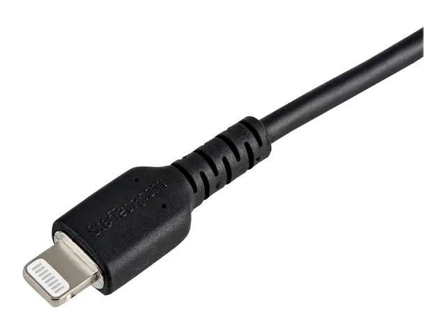 StarTech.com 12 in(30cm) Durable Black USB-A to Lightning Cable, H...