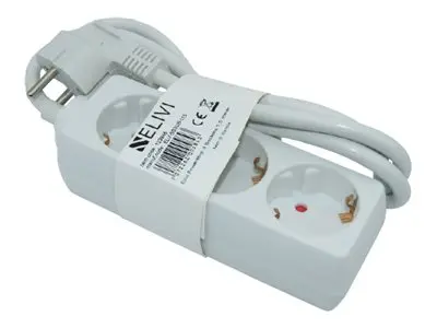 Elivi - Flerkoplingslist - AC 250 V - utgangskontakter: 3 (3 x str...