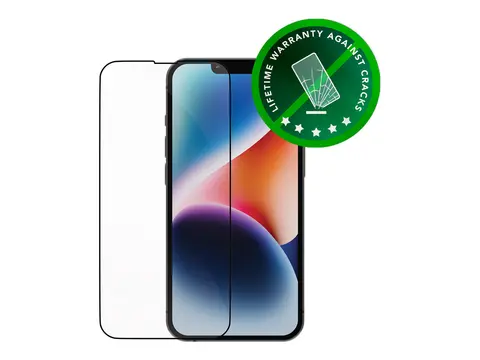 dbramante1928 Eco-shield - Skjermbeskyttelse for mobiltelefon løsvekt - med personvernsfilter - rammefarge svart - for Apple iPhone 13, 13 Pro, 14, 16e, 17e