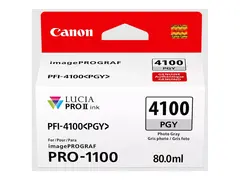Canon PFI-4100 PGY - 80 ml - fotogrå original - hengeboks - blekkbeholder - for imagePROGRAF PRO-1100