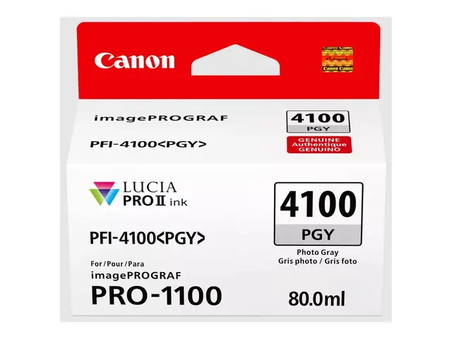 Canon PFI-4100 PGY - 80 ml fotogrå original hengeboks blekkbeholde...