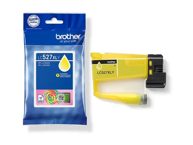 Brother LC527XLY - Høy ytelse gul original pillow pack blekkpatron...
