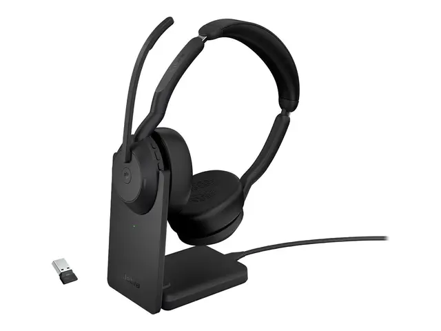 Jabra Evolve2 55 MS Stereo - Hodesett on-ear Bluetooth trådløs akt...