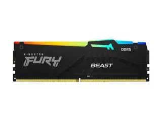 Kingston FURY Beast RGB - DDR5 modul - 16 GB - DIMM 288-pin - 5200 MT/s / PC5-41600 - CL40 - 1.25 V - ikke-bufret - on-die ECC