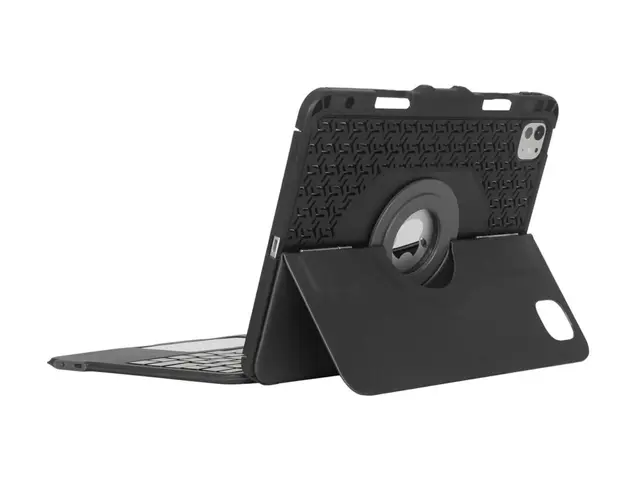 Targus Versavu - Tastatur og folioveske (tastaturetui) med styrepute - bakbelysning - trådløs - Bluetooth 5.0 - Tyrkisk - svart 