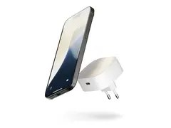 ZENS - Trådløst ladestativ / strømadapter 18 watt (USB-C) - hvit