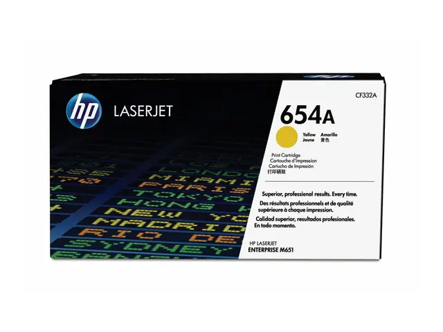 HP 654A - Gul - original - LaserJet - tonerpatron (CF332A) - for C...
