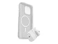 OtterBox Symmetry Series - Baksidedeksel for mobiltelefon MagSafe-samsvar - blank - med Premium Glass-skjermbeskytter og Fast Charge-vegglader USB-C 30 W - for Apple iPhone 15 Pro Max