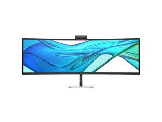 HP 549pm - Series 5 Pro - LED-skjerm - kurvet 49" - 5120 x 1440 Dual Quad HD @ 165 Hz - VA - 400 cd/m² - 4000:1 - 5 ms - HDMI, DisplayPort, USB-C - høyttalere med subwoofere - svart, sølv (stativ)
