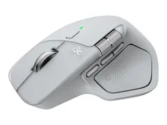 Logitech MX Master 4 - Mus - 8 knapper trådløs - Bluetooth, 2.4 GHz - USB trådløs mottaker - blekgrå