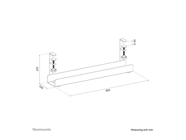 Neomounts - Kabelstyringsskuff clamp-on design, universal skrivebo...