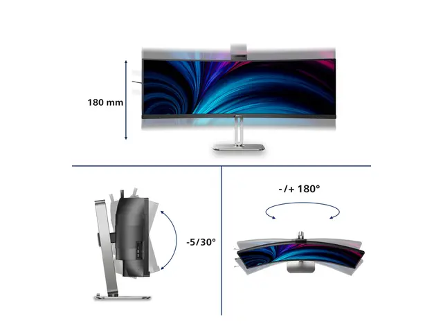 Philips 49B2U6903CH - 6000 Series LED-skjerm kurvet 49" (48.8" syn...